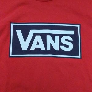 Vans - Men's Long Sleeve T-Shirt w/ Checkerboard Sleeves